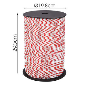 Giantz 1000M Electric Fence Wire Tape Poly Stainless Steel Temporary Fencing Kit
