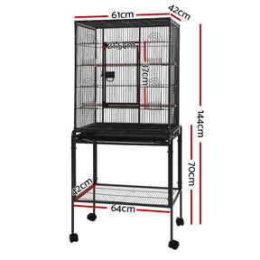 i.Pet Bird Cage Pet Cages Aviary 144CM Large Travel Stand Budgie Parrot Toys