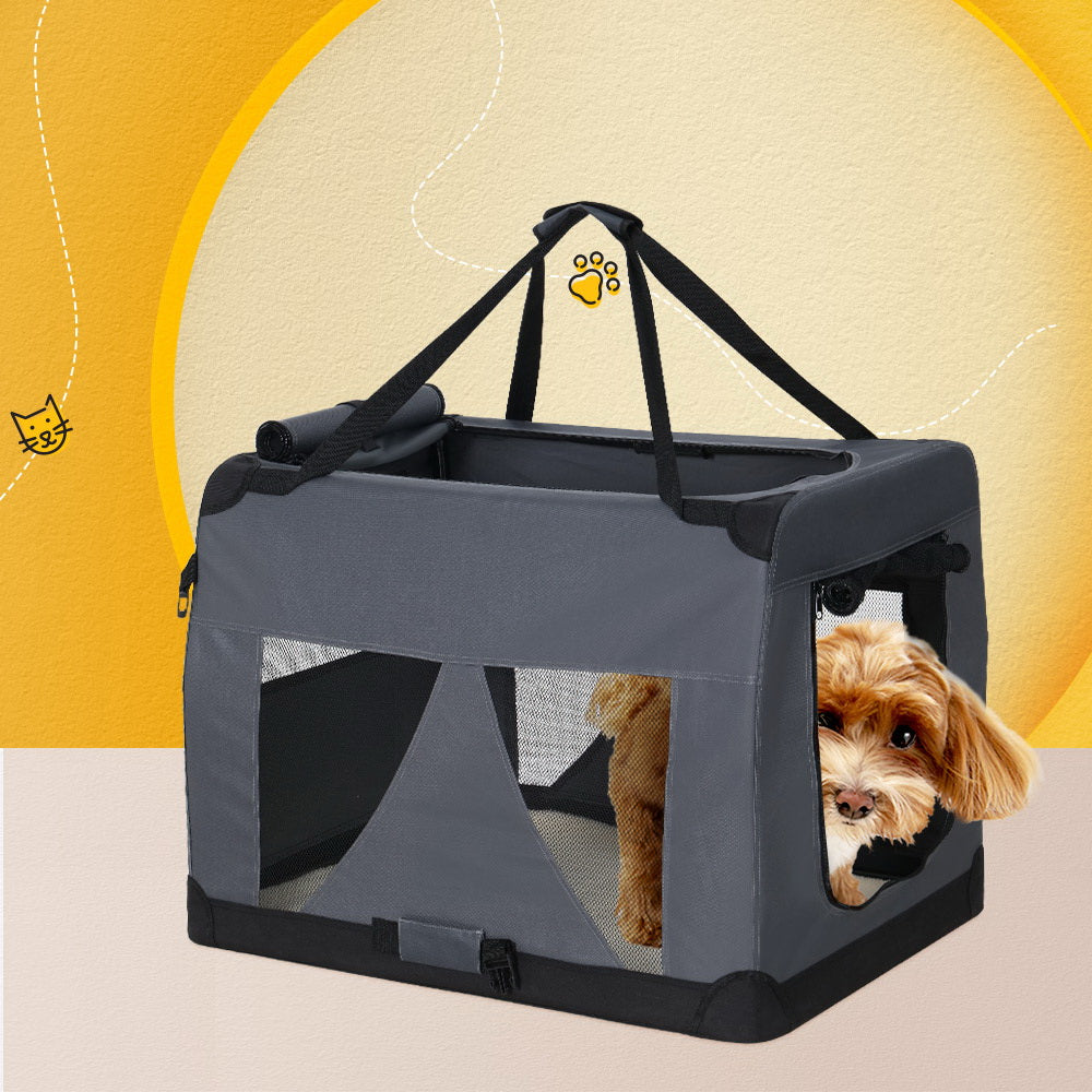i.Pet Pet Carrier Soft Crate Dog Cat Travel Portable Cage Kennel Foldable Car M