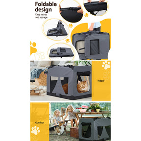 i.Pet Pet Carrier Soft Crate Dog Cat Travel Portable Cage Kennel Foldable Car XL