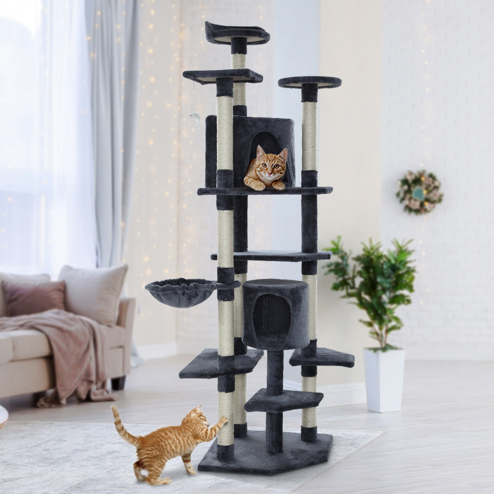 i.Pet Cat Tree 203cm Trees Scratching Post Scratcher Tower Condo House Furniture Wood