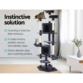 i.Pet Cat Tree 203cm Trees Scratching Post Scratcher Tower Condo House Furniture Wood