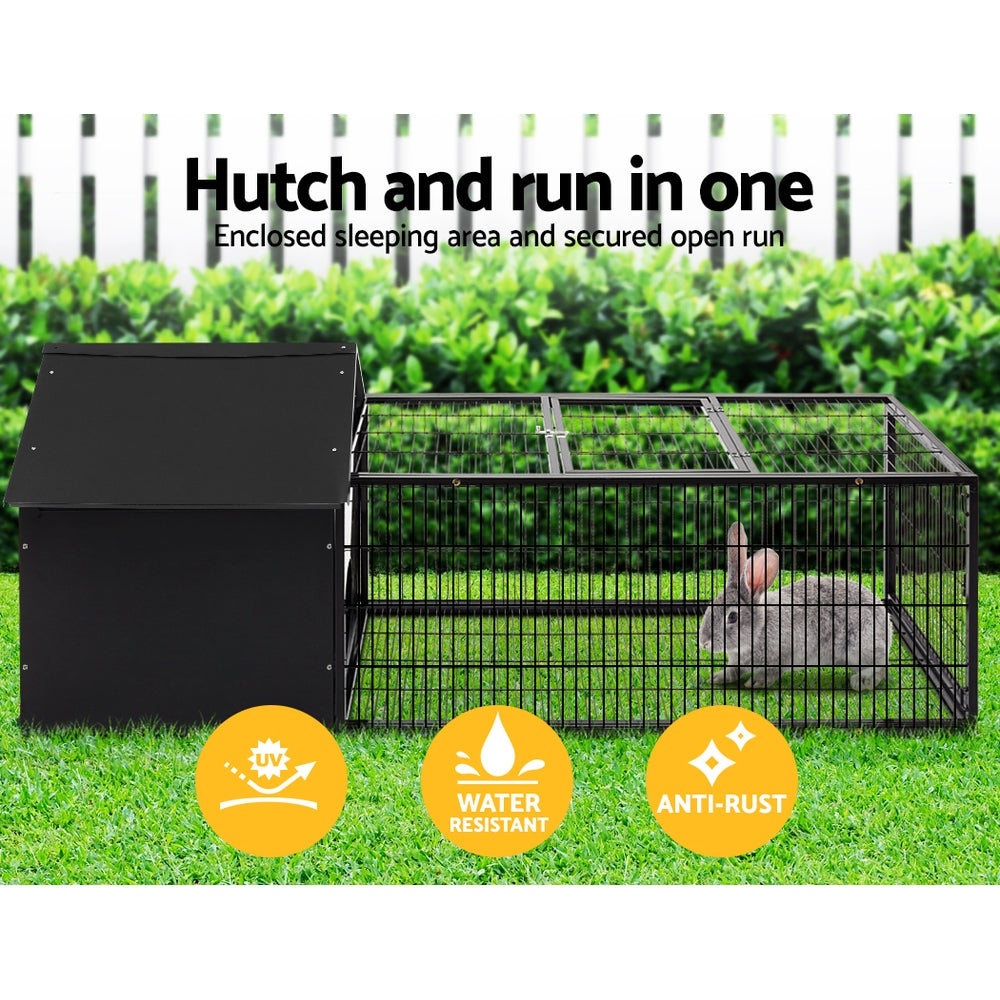 i.Pet Rabbit Cage Hutch Cages Indoor Outdoor Hamster Enclosure Pet Metal Carrier 162CM Length