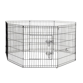 4Paws 8 Panel Playpen Puppy Exercise Fence Cage Enclosure Pets Black All Sizes - 30" - Black