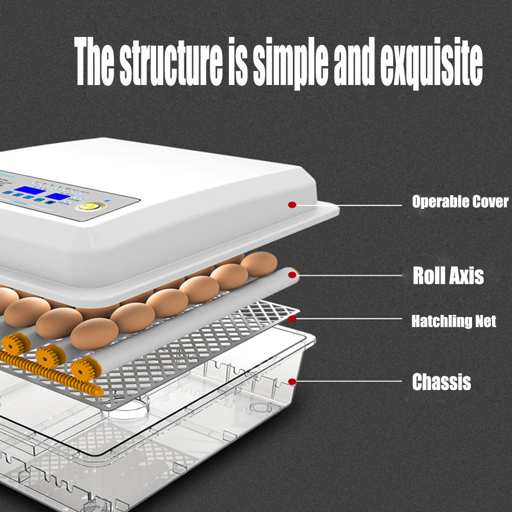 64 Egg Incubator Fully Automatic Digital Thermostat Chicken Eggs Poultry