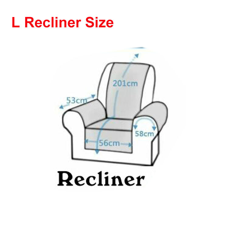 Grey L Recliner Waterproof Recliner Chair Cover with Non Slip Strap Slip Cover for Recliner