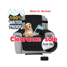 Black XL Recliner Waterproof Recliner Chair Cover with Non Slip Strap Slip Cover for Recliner