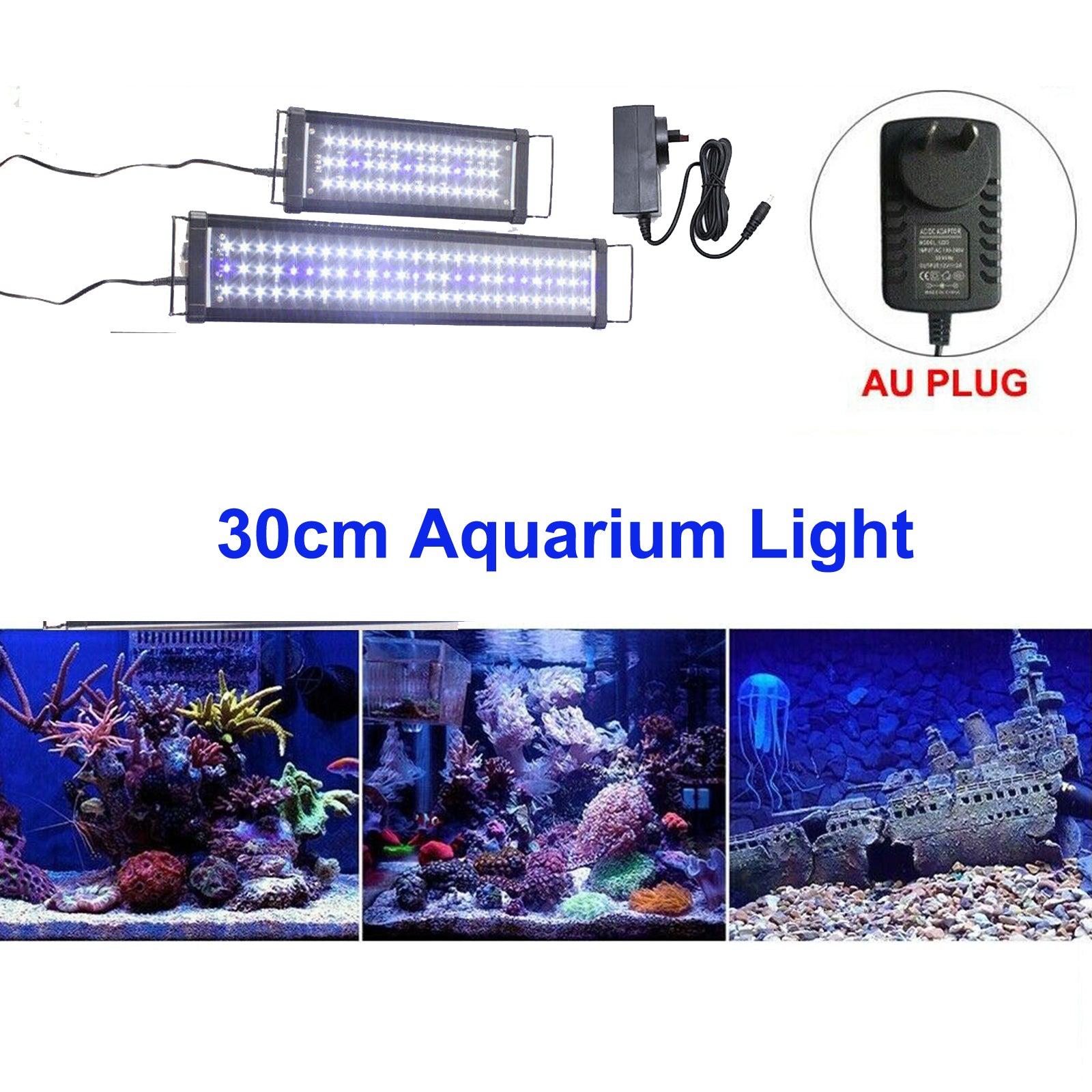 30cm Aquarium Light Lighting Full Spectrum Aqua Plant Fish Tank Bar LED Lamp