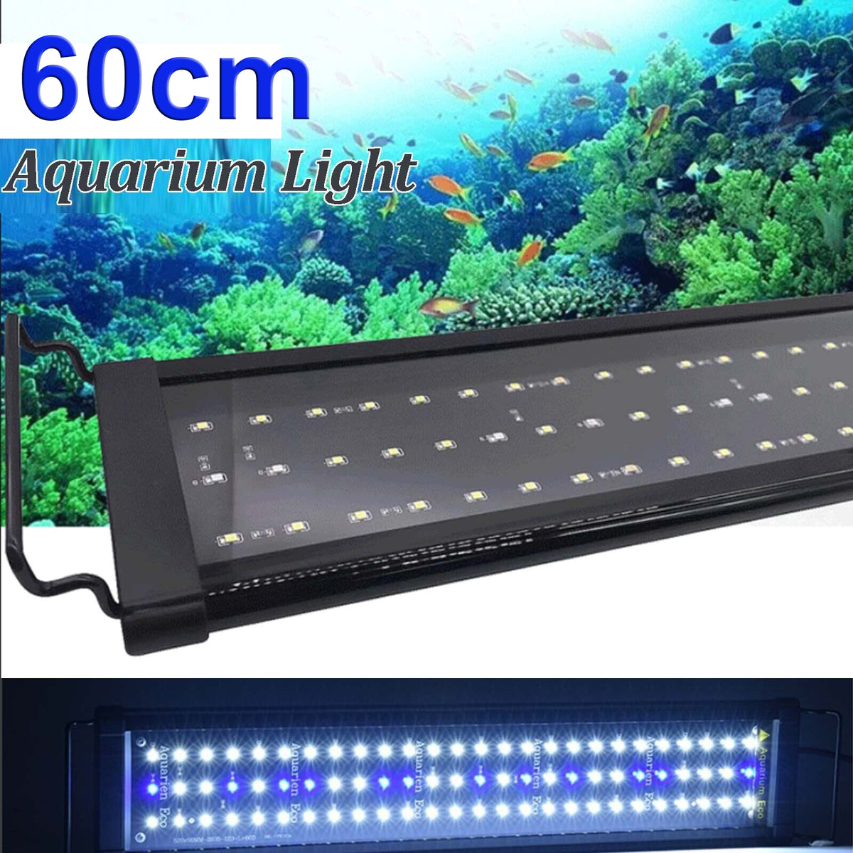 60cm Aquarium Light Lighting Full Spectrum Aqua Plant Fish Tank Bar LED Lamp