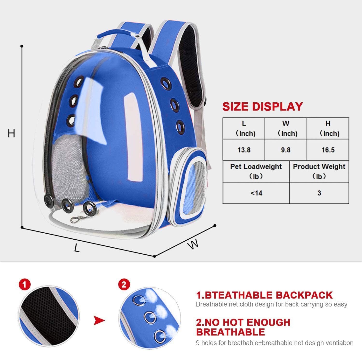 Floofi Space Capsule Backpack - Model 1 (Blue) FI-BP-106-FCQ