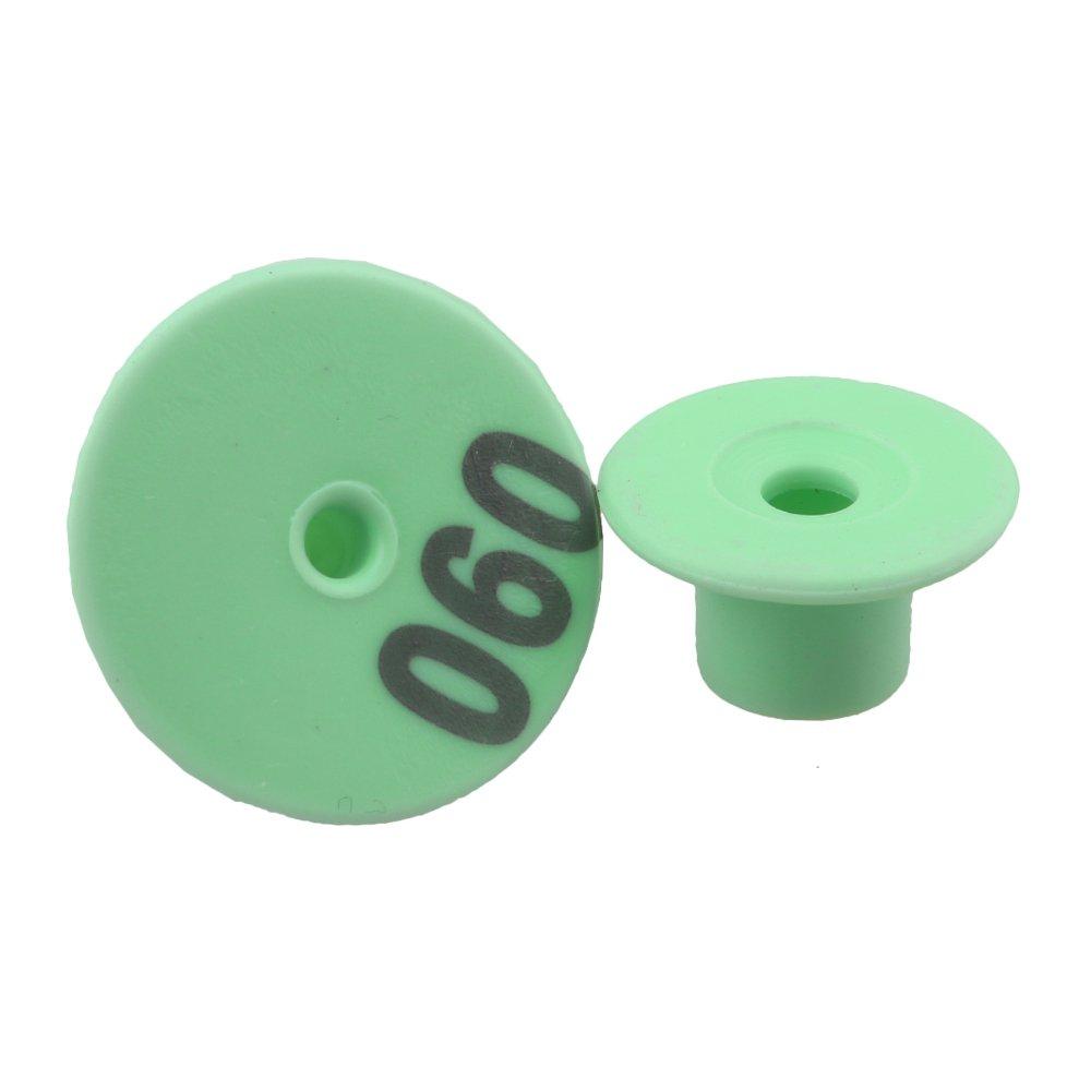 1-100 Cattle Number Ear Tags Set - Round Green Pig Sheep Goat Livestock Label