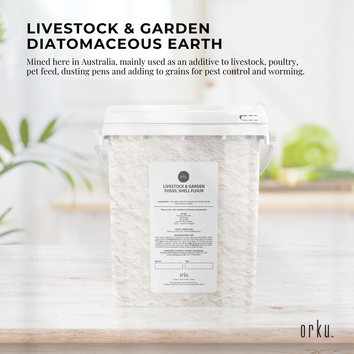 700g Organic Fossil Shell Flour Tub - Livestock Garden Grade Diatomaceous Earth