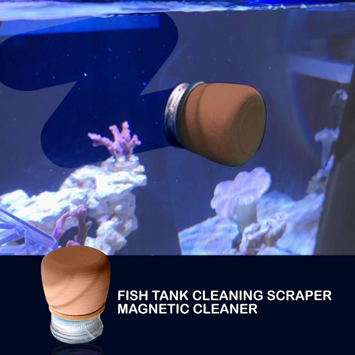 Minfactory Fish Tank Corner Moss Magnet Scraper Glass Algae Cleaner Magnetic Scrubber