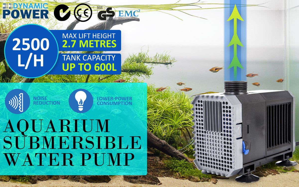 Dynamic Power Aquarium Submersible Water Pump 2500L/H 45W 2.7m Pond