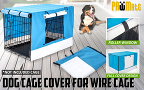 Paw Mate Blue Cage Cover Enclosure for Wire Dog Cage Crate 48in