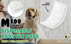 PawPang 100 Ct M Pet Dog Diaper Liners Booster Pads Disposable Adhesive