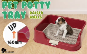 PS KOREA Wine Dog Pet Potty Tray Training Toilet Raised Walls T1