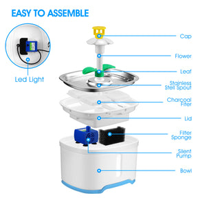YES4PETS 8 x Pet Dog Cat Fountain Filter Replacement Activated Carbon Ion Exchange Resin Triple Filtration System Automatic Water Dispenser Compatible