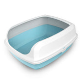 YES4PETS 2 x Medium High Side Large Portable Open Cat Toilet Litter Box Tray House With Scoop Blue