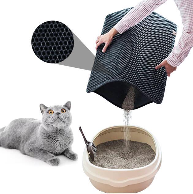 YES4PETS Double Layer Cat Litter Tray Trap Mat Catch Cat Litter House Box Pad Toilet Mat