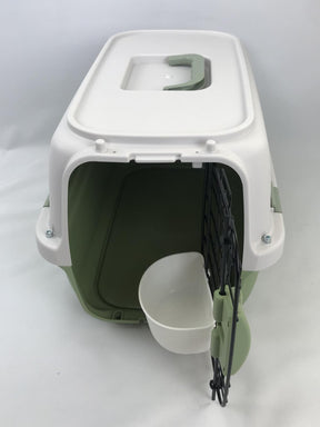 YES4PETS Medium Dog Cat Rabbit Crate Pet Kitten Carrier Parrot Cage Grey Green