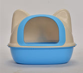 YES4PETS Medium Hooded Cat Toilet Litter Box Tray House With Scoop Blue