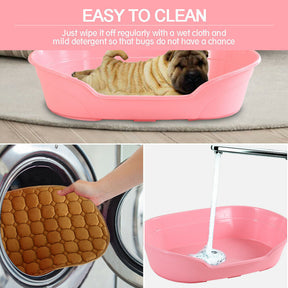 YES4PETS Pet Bed Small Plastic Dog Bedding Sleeping Resting Washable Basket Pink