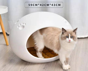 YES4PETS Medium Cave Cat Kitten Box Igloo Cat Bed House Dog Puppy House White