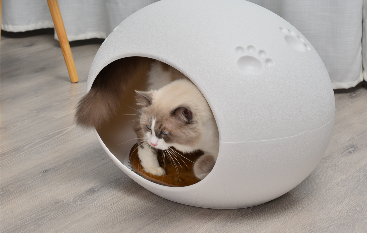 YES4PETS Medium Cave Cat Kitten Box Igloo Cat Bed House Dog Puppy House White