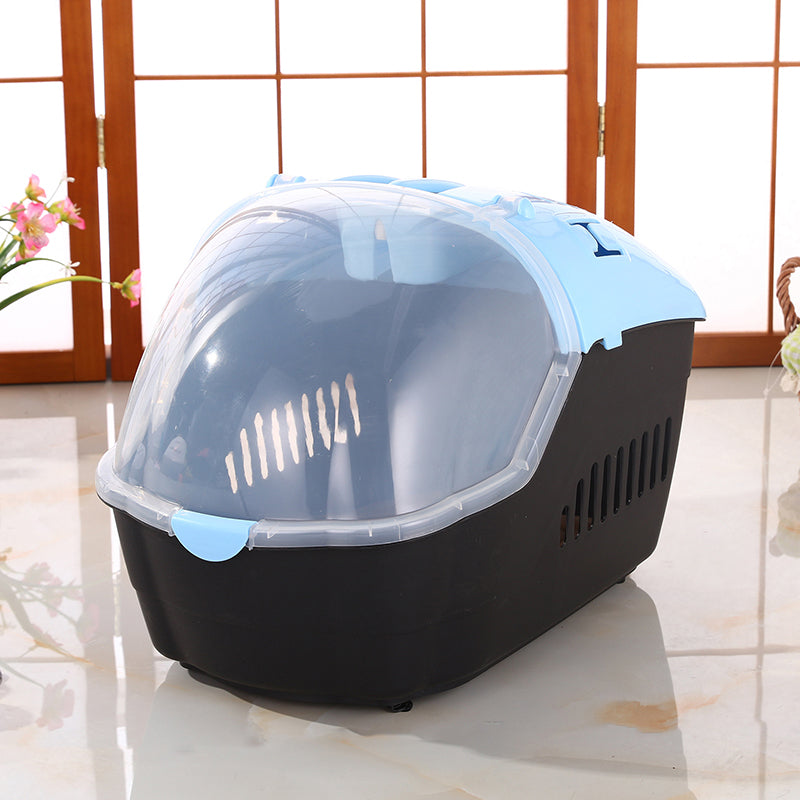 YES4PETS Small Portable Travel Dog Cat Crate Pet Carrier Cage Comfort With Mat-Blue