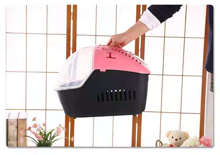 YES4PETS Small Portable Travel Dog Cat Crate Pet Carrier Cage Comfort With Mat-Pink