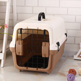 YES4PETS Small Portable Plastic Dog Cat Pet Pets Carrier Travel Cage With Tray-Brown