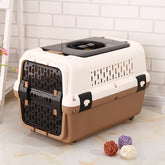 YES4PETS Medium Dog Cat Crate Pet Rabbit Carrier Travel Cage With Tray & Window Brown