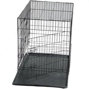 YES4PETS 24' Collapsible Metal Dog Rabbit Crate Puppy Cage Cat Carrier With Divider