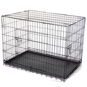 YES4PETS 48' Collapsible Metal Dog Cat Crate Cat Rabbit Puppy Cage With Tray