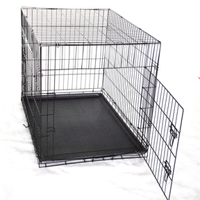 YES4PETS 48' Collapsible Metal Dog Cat Crate Cat Rabbit Puppy Cage With Tray