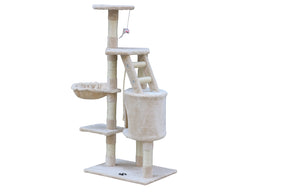 YES4PETS 120 cm Multi level Cat Kitten Scratching Post Tree-Beige