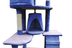 YES4PETS 193cm Cat Scratching Tree Post Sisal Pole Scratching Post Scratcher Tower Condo Blue