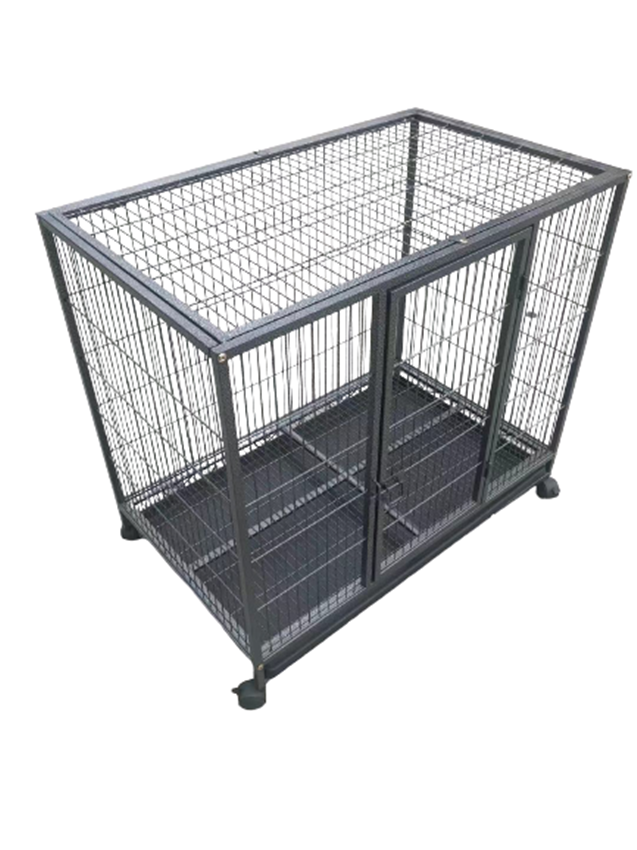 YES4PETS Medium Pet Dog Cat Cage Metal Rabbit Crate Carrier Kennel Wheel & Tray
