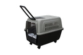 YES4PETS Large Plastic Kennels Pet Carrier Dog Cat Cage Crate With Handle and Wheel Black