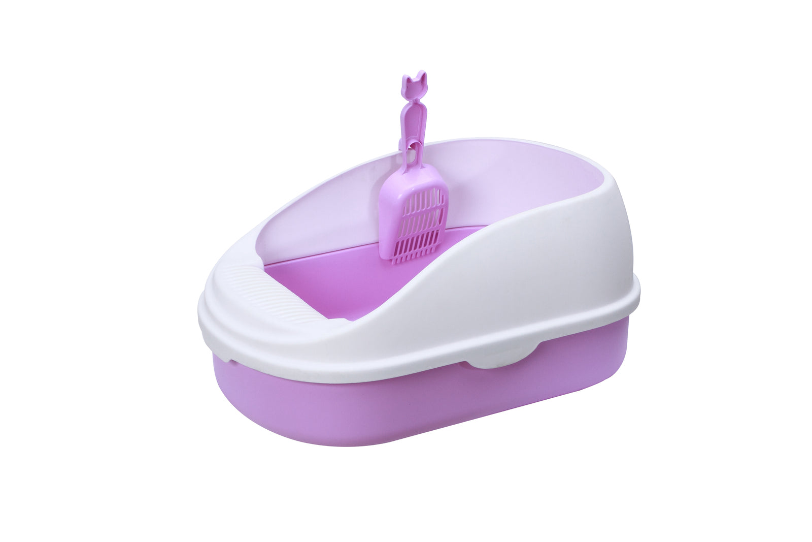 YES4PETS Medium Portable Cat Toilet Litter Box Tray with Scoop Purple