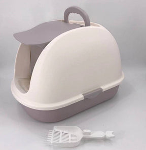 YES4PETS XL Portable Hooded Cat Toilet Litter Box Tray House w Charcoal Filter and Scoop White