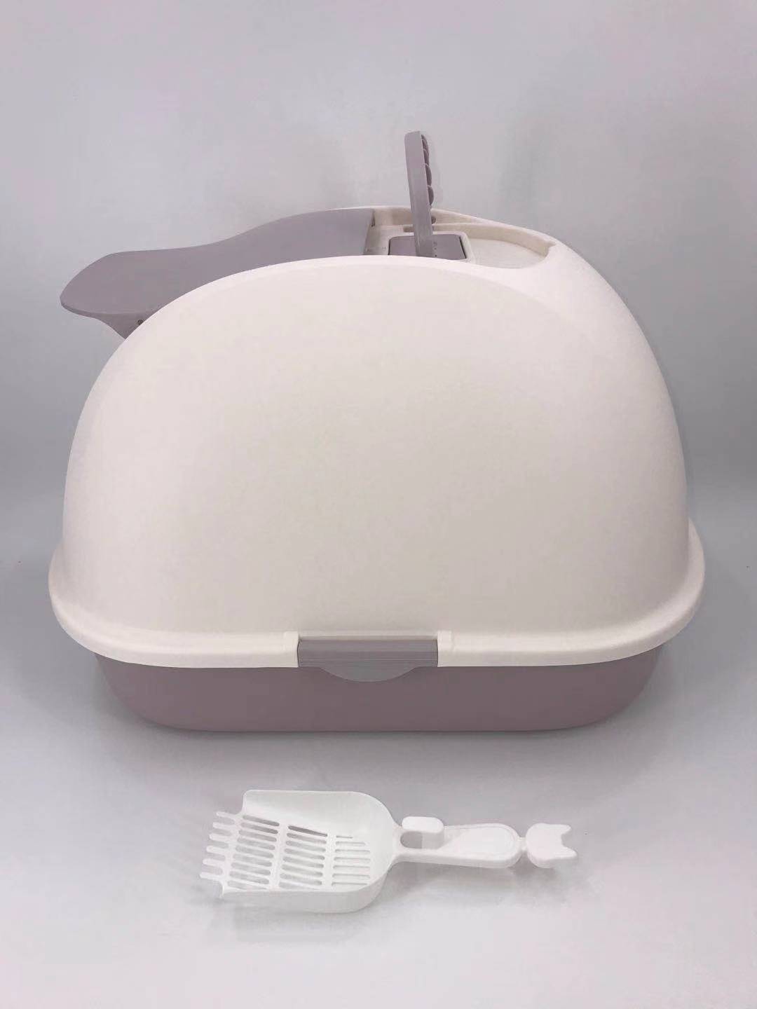 YES4PETS XL Portable Hooded Cat Toilet Litter Box Tray House w Charcoal Filter and Scoop White