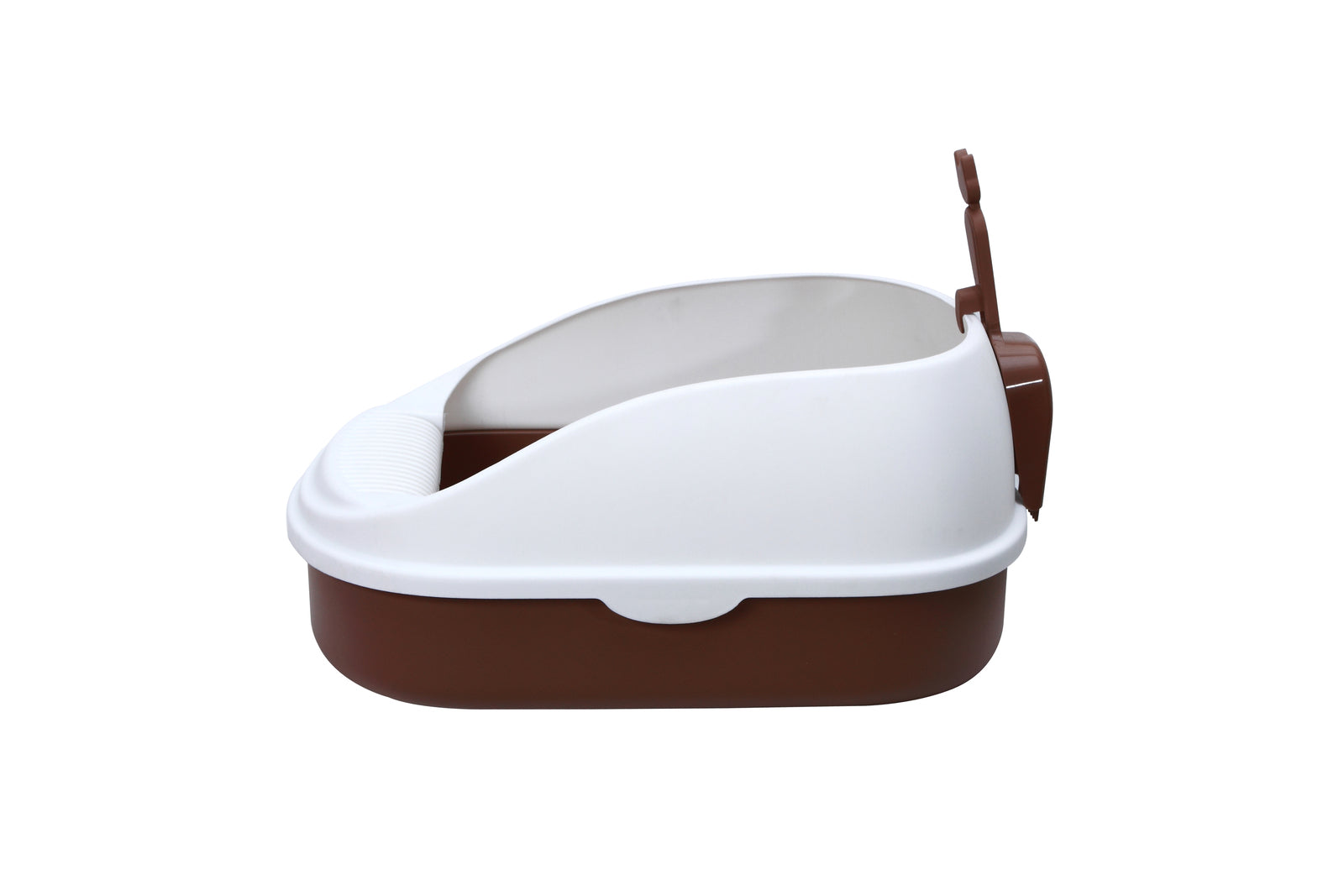 YES4PETS Large Portable Cat Toilet Litter Box Tray with Scoop and Grid Tray Brown