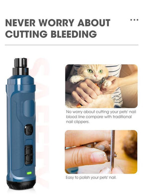 YES4PETS Electric Pet Dog Cat Quiet Nail Grinder Clipper Cutter Grooming Trimmer