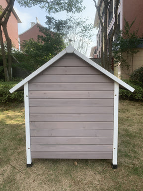 YES4PETS XL Timber Pet Dog Kennel House Puppy Wooden Timber Cabin With Door Grey