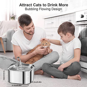 YES4PETS 3.2L Automatic Electric Pet Water Fountain Dog Cat Stainless Steel Feeder Bowl Dispenser