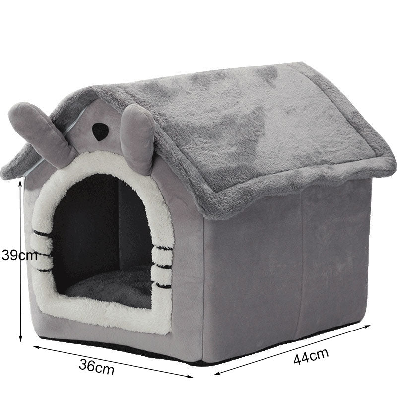 Medium Dog House Bed Portable Cat Bed Removable Cushion Cat Cave, Foldable  Pets Puppy Kitten Rabbit