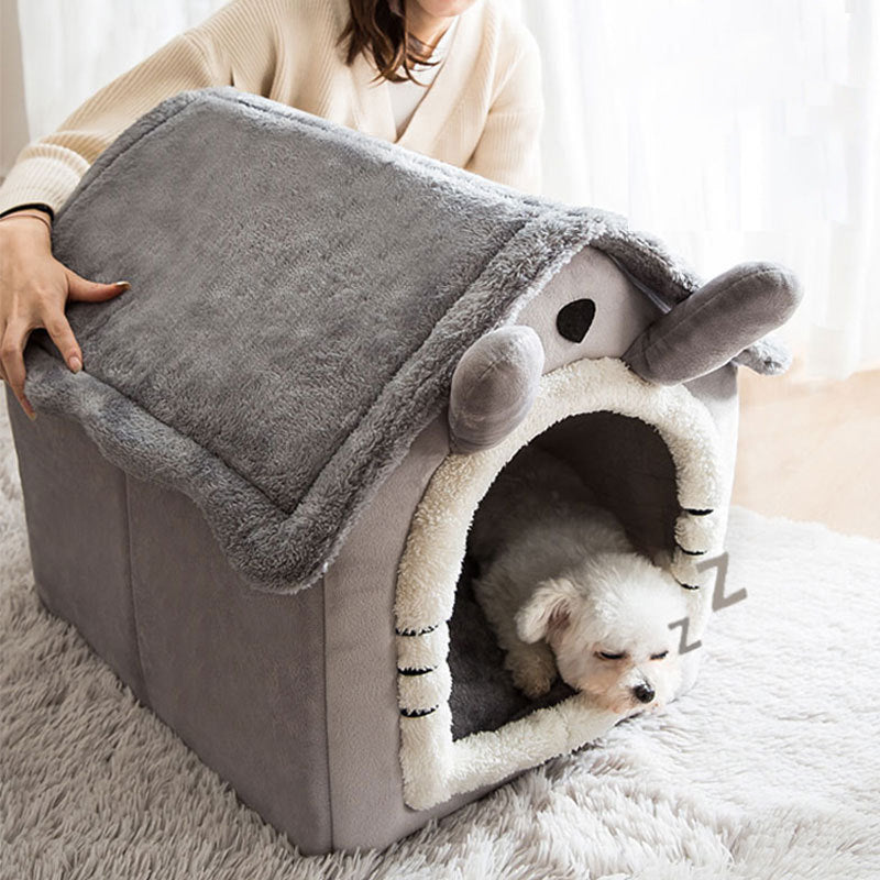 Small Dog House Bed Portable Cat Bed Removable Cushion Cat Cave, Foldable  Pets Puppy Kitten Rabbit