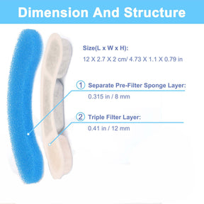 Pet Cat Water Fountain Filter Replacement Filter Arc-Shaped Fountain Filters 4 Filtration System